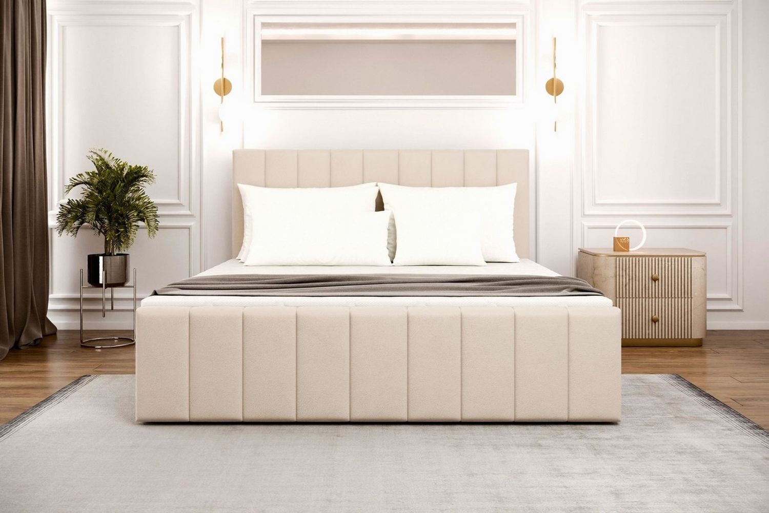 MOEBLO Boxspringbett BETT 01 BIS (Bonell, Topper, modernes Velours-Design mit Steppung & Stauraum, Doppelbett gepolstertes Kopfteil mit Bettkasten Boxspringbett, aus Samt, Polsterbett Kontinentalbett, dekorativem Kopfteil, aus Samt), Boxspring, - (BxHx... Bild 1