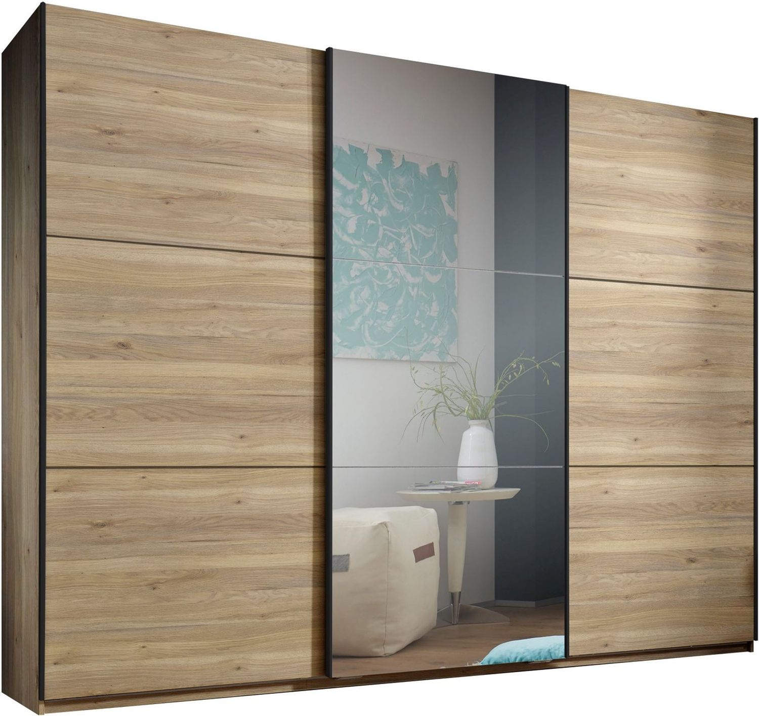 Schlafkontor Schwebetürenschrank Bravo Kleiderschrank, Schiebetürenschrank mit Spiegeltür, wahlweise mit Zubehör Bild 1