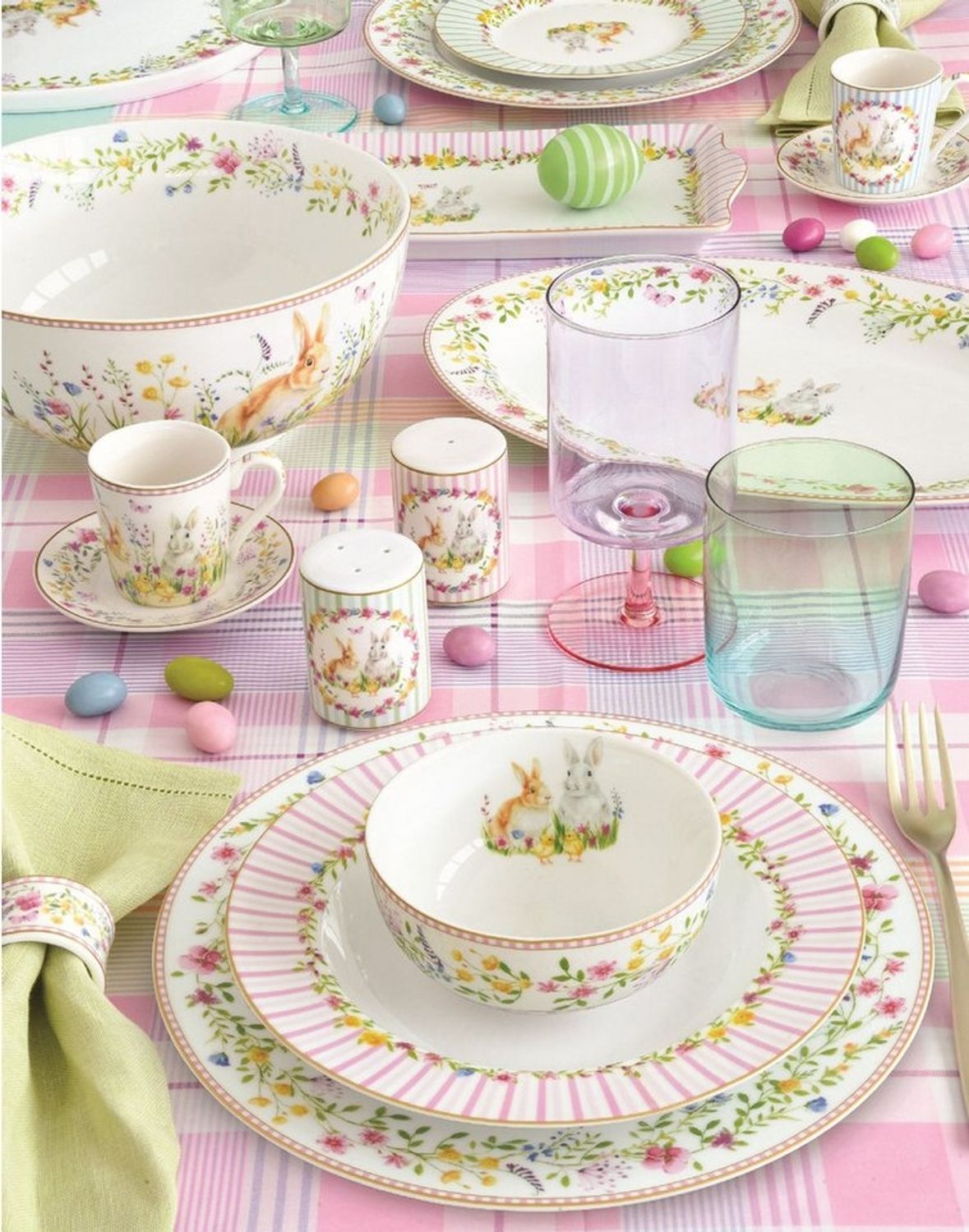 EasyLife Salatbesteck Happy Easter, Spülmaschinengeeignet, Mehrfarbig, Motiv: Blumen, Höhe: cm Bild 1