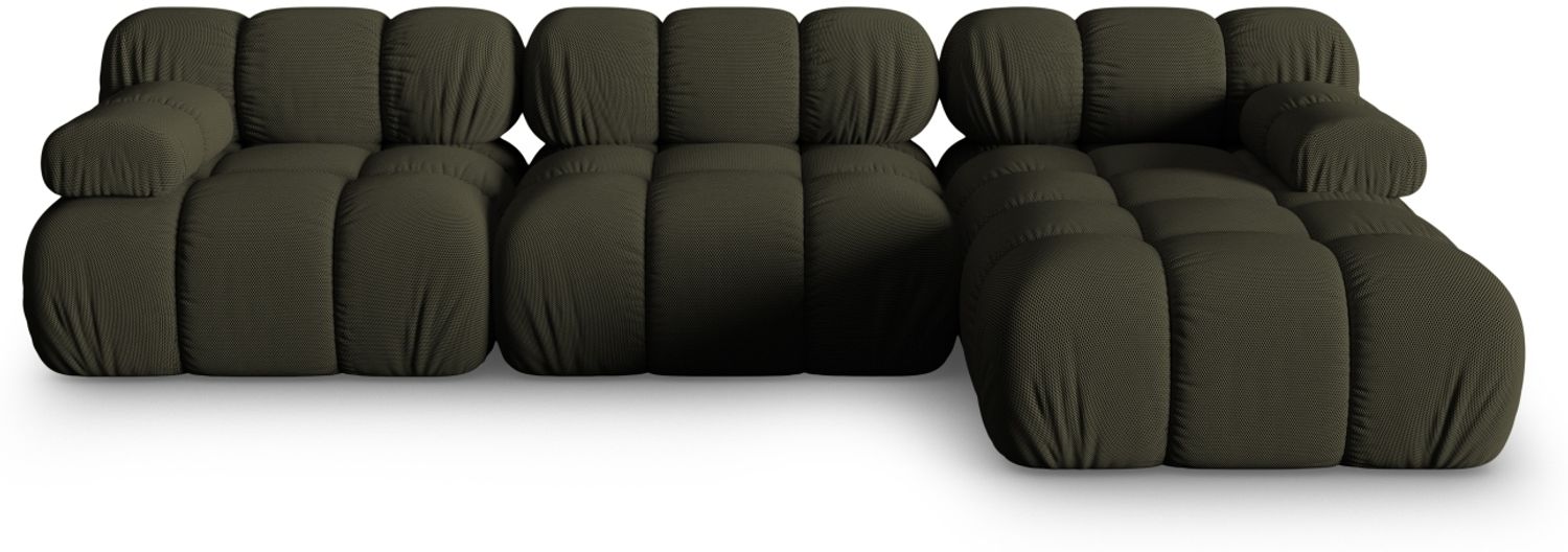 Micadoni Modulares Ecksofa Bellis 4-Sitzer Rechts 3D-Stoff Sonic Amazonas Grün Bild 1