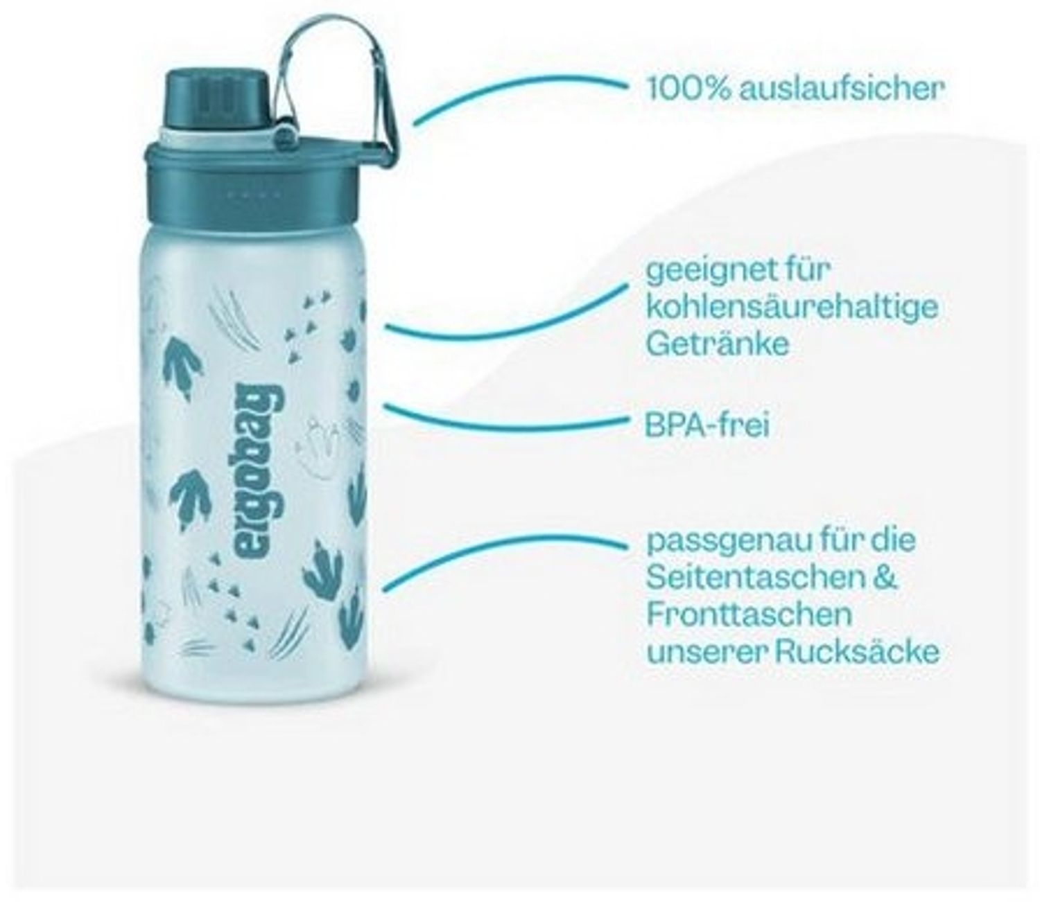 ergobag Trinkflasche Trinkflasche, auslaufsicher und kohlensäuregeeignet Bild 1