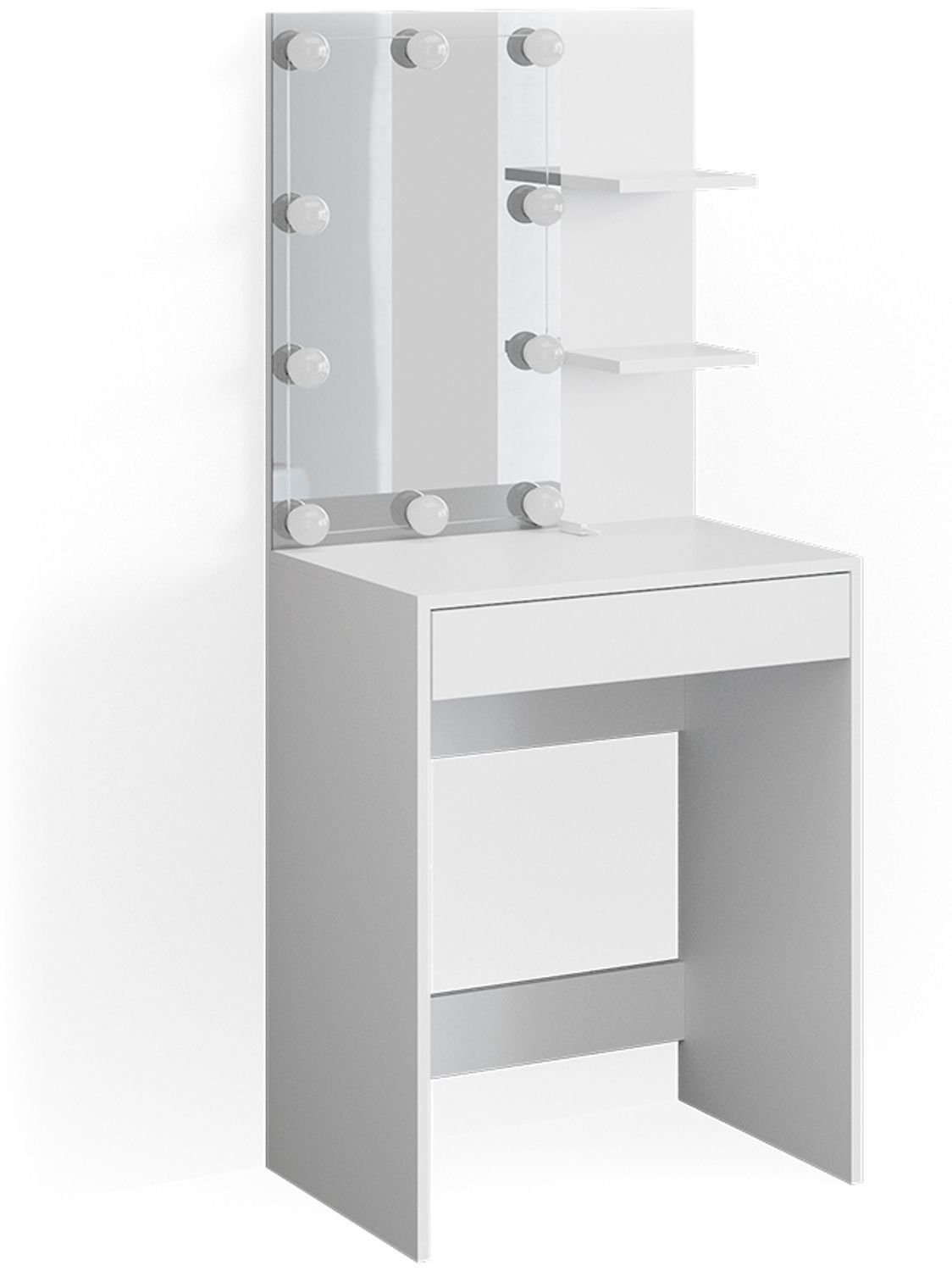 Vicco 'Isabelle' Schminktisch mit Hocker, Holzspanplatte weiß, 60 x 40 x 140 cm Bild 1