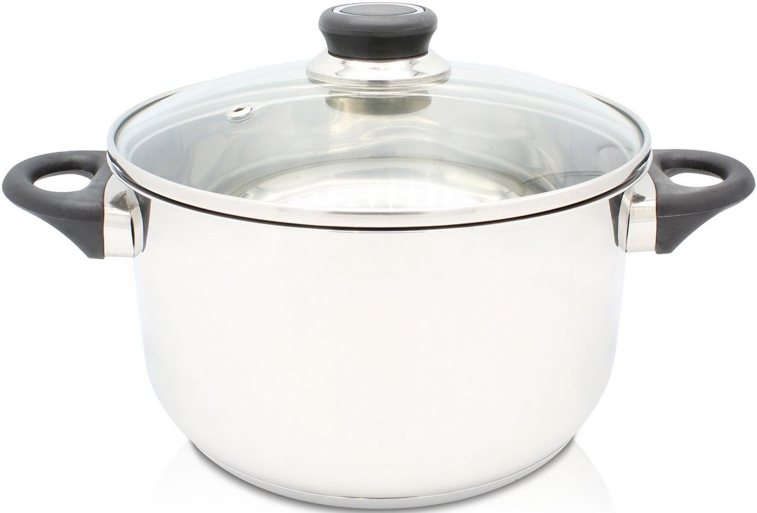 Fleischtopf 24cm DENVER Edelstahl, mit Glasdeckel Bild 1