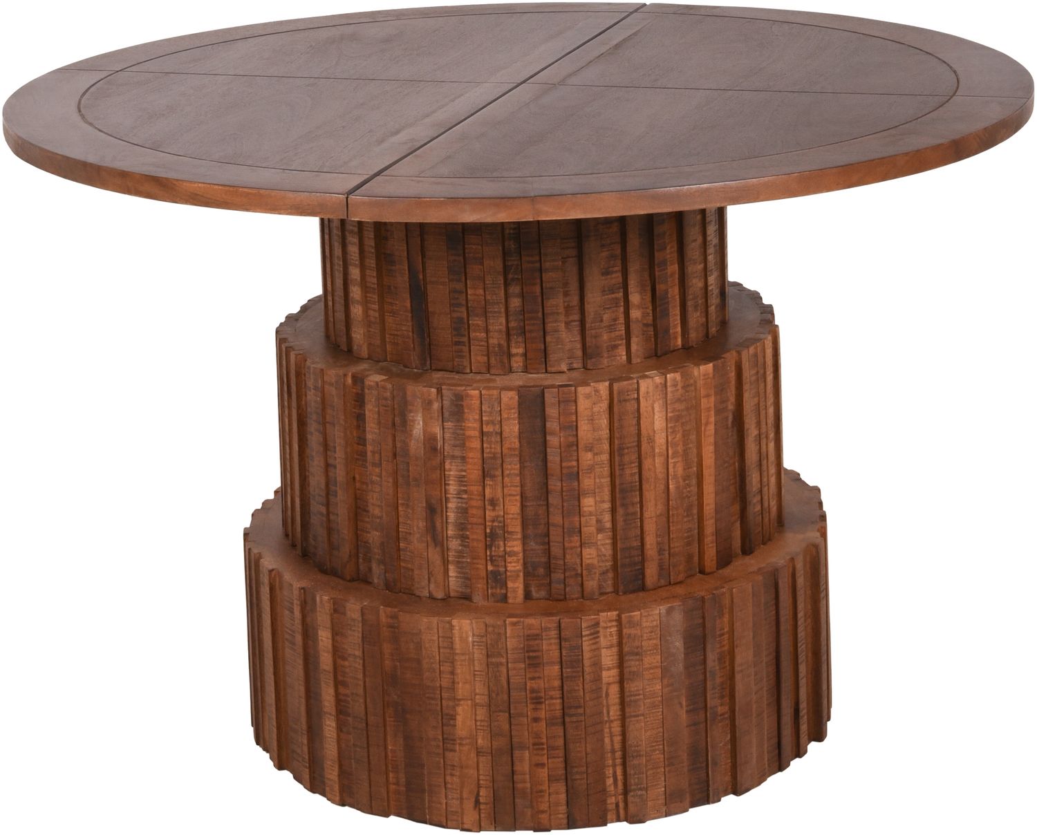 Esstisch ALMA rund - Mangoholz Walnussbraun 78x120x120cm | Wohnzimmertisch Massivholz Robuster Tisch Bild 1