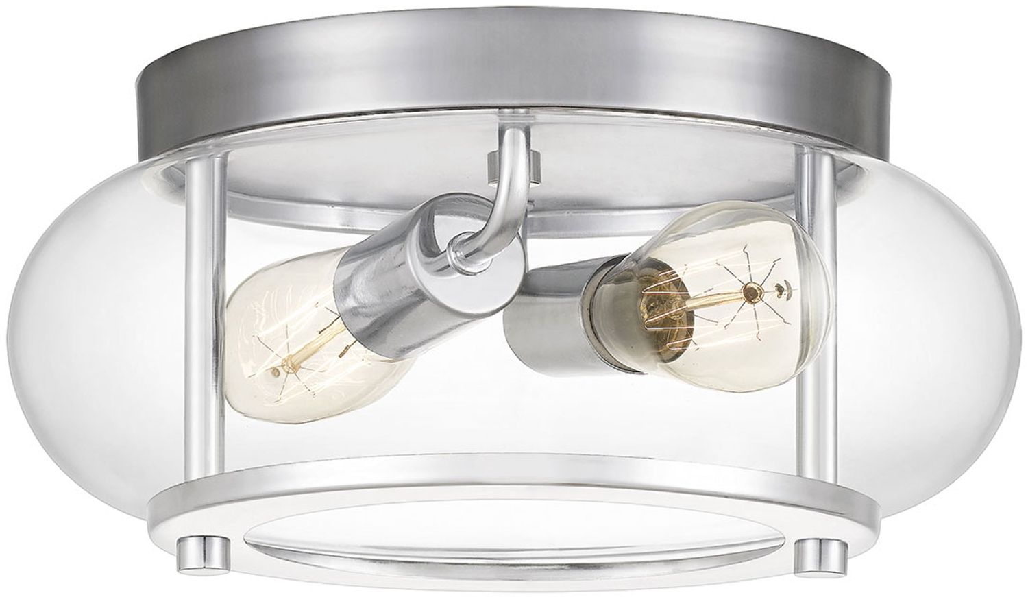 Quoizel QZ-TRILOGY-F-S-BATH Badezimmerleuchte Trilogy E27 40W IP44 Stahl, klares Glas; Chrom poliert L:30. 5cm B:30. 5cm Ø30. 5cm dimmbar Bild 1