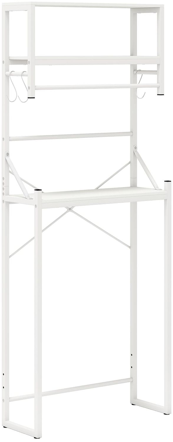 3-stöckiges Toilettenregal platzsparendes Badezimmerregal über die Toilette 64 x 24 x 162 cm Weiß Bild 1