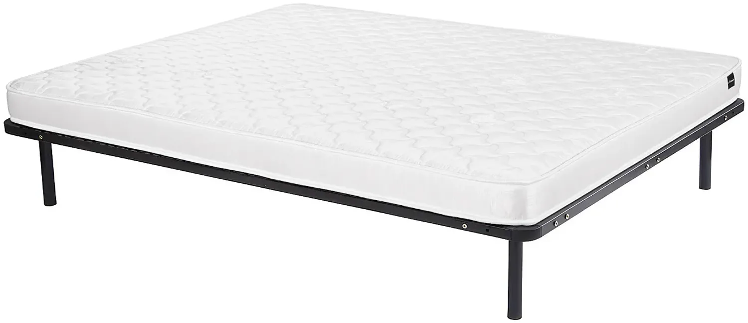 Vente-unique - DANAE Mattress and bed base set StoffMetall Schwarz - B 120 cm118 cm3,8 cm x H 15 cm5 cm25 cm x L 200 cm198 cm3,8 cm Bild 1