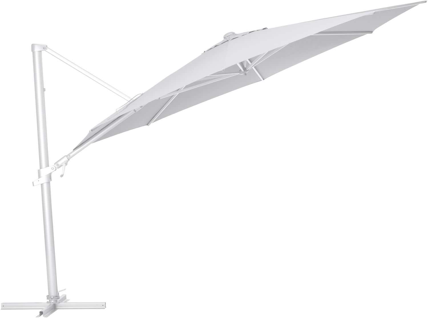 KETTLER EASY FLEX Ampelschirm rund weiß matt/hellgrau Aluminium/Polyester mit PU Beschichtung Ø 350 x 260 Bild 1