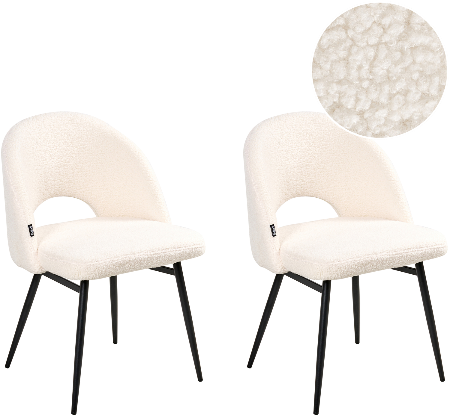 Esszimmerstuhl 2er Set ONAGA Bouclé Weiß Bild 1