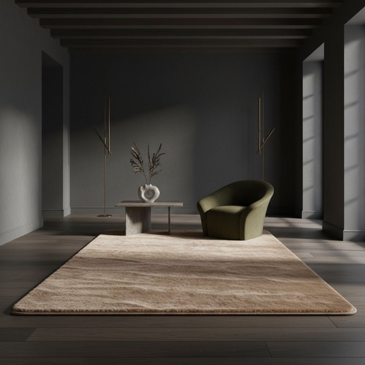 KADIMA DESIGN Teppich ISAR Wohnzimmer Waschbar Schlafzimmer Wohnzimmerteppich Esszimmer Uni, Läufer, Höhe: 13 mm, Beige, 60x100 cm, Strapazierfähig Esszimmerteppich Waschbar Bild 1