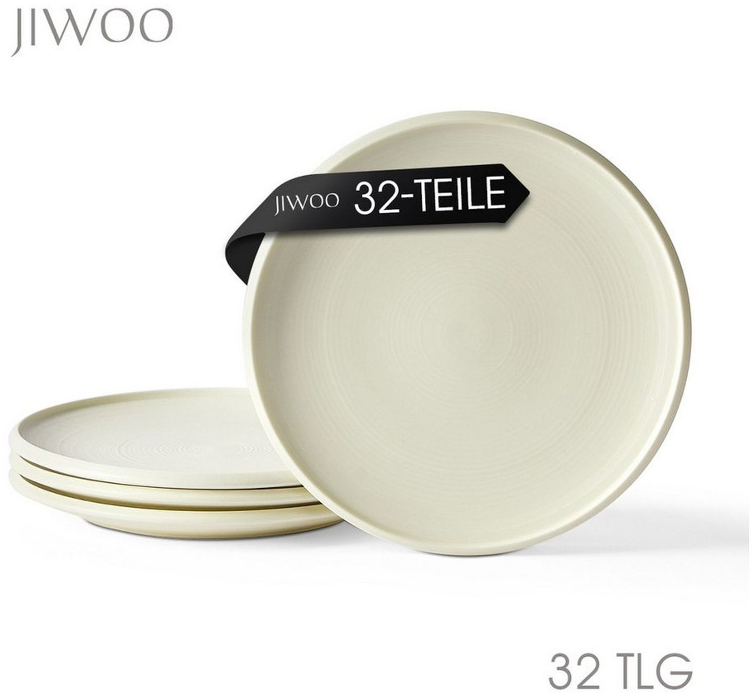 JIWOO Speiseteller 4er Ø21,8cm, Frühstücksteller Pastateller Teller Brotteller Plate, (32 St), Hochwertiges Tellerset Weiß Mikrowellenofen Spülmaschine Ø 21,8cm Bild 1