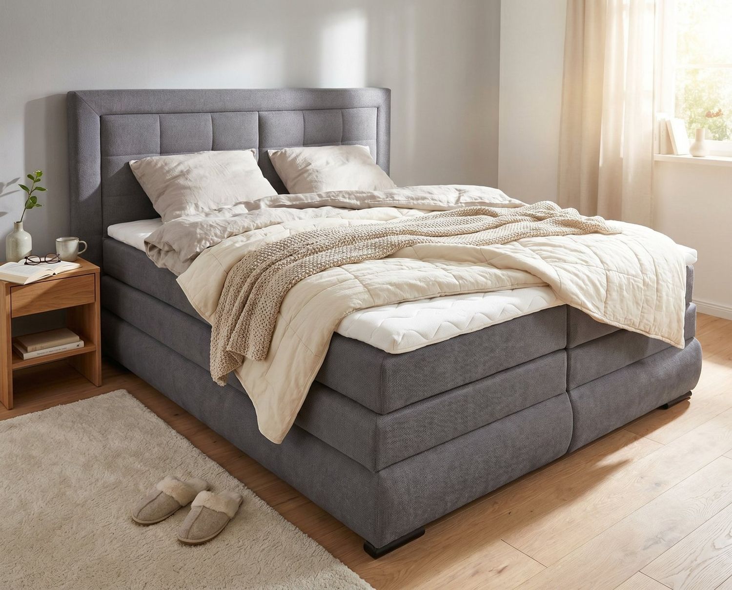 OTTO home Boxspringbett MIVVA inkl. Bettkasten & Topper, Komfortliegehöhe: 67cm, Breite: 180cm, in H3, H4 oder Hmix H3/H4, wahlweise mit oder ohne LED-Leuchten Bild 1
