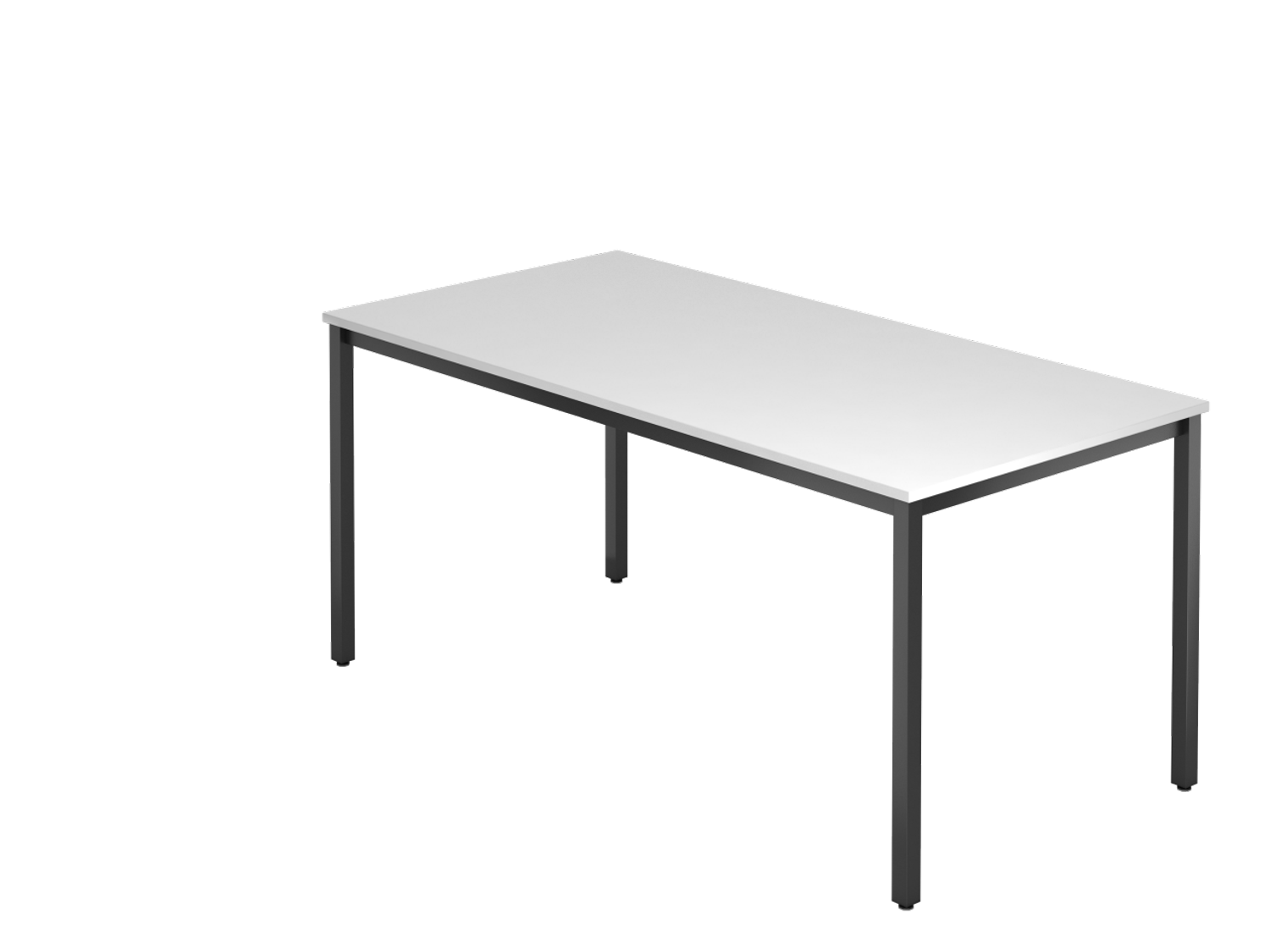 Besprechungstisch 160x80cm Weiß / Schwarz, eckig Bild 1