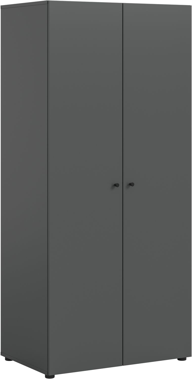 Kleiderschrank 2-türig (B/H/T: 80x176x51 cm) in anthrazit Nachbildung Bild 1
