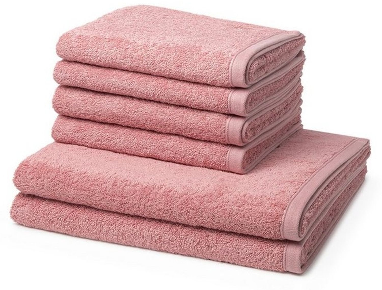 Ross Vita 6 tlg. Frottier-Set - 4 X Handtuch (50 X 100cm), 2 X Duschtuch (70 X 140cm) - 520 g/m2 - Altrosa Bild 1