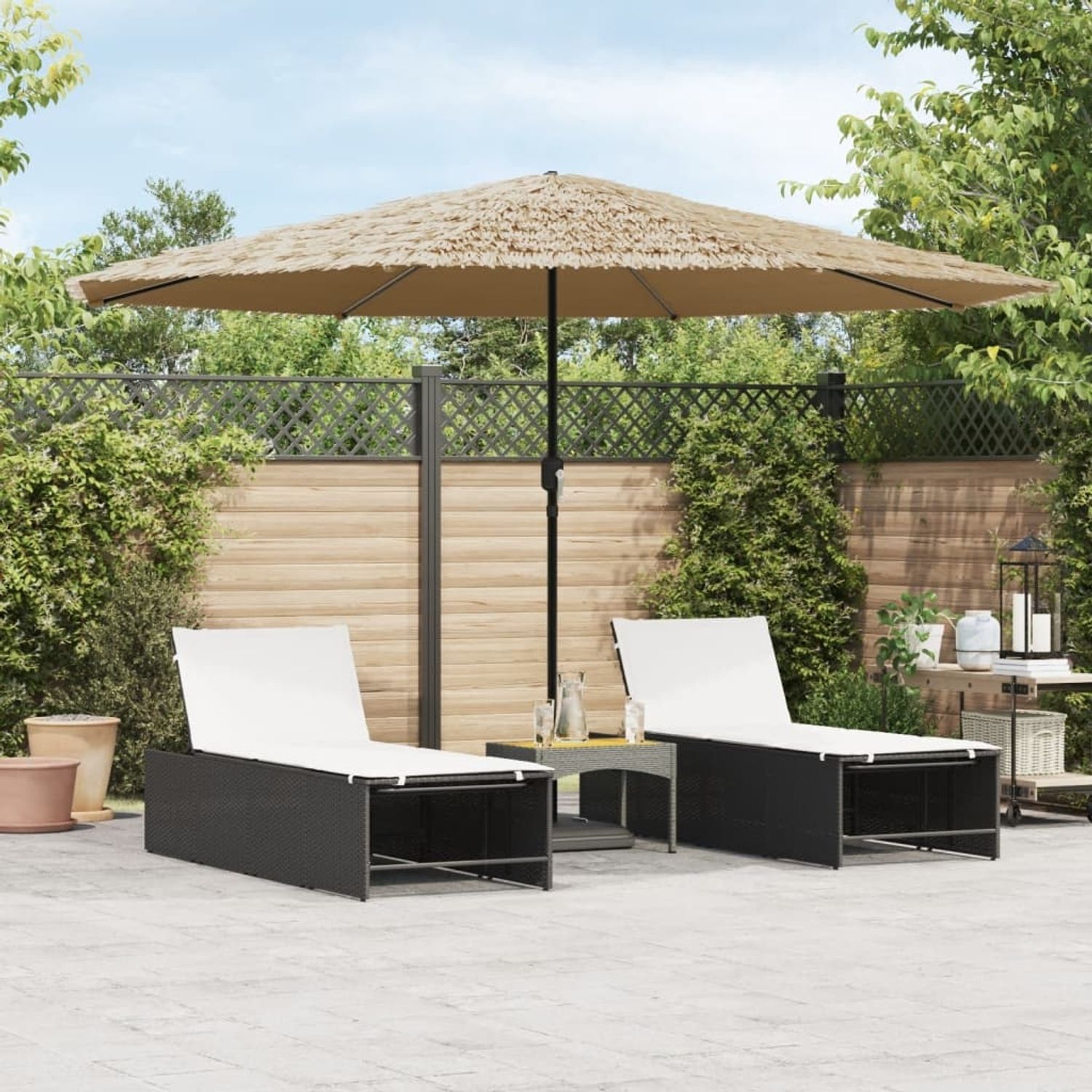 vidaXL Sonnenschirm mit Stahlmast Braun 388x388x248 cm 4005113 Bild 1