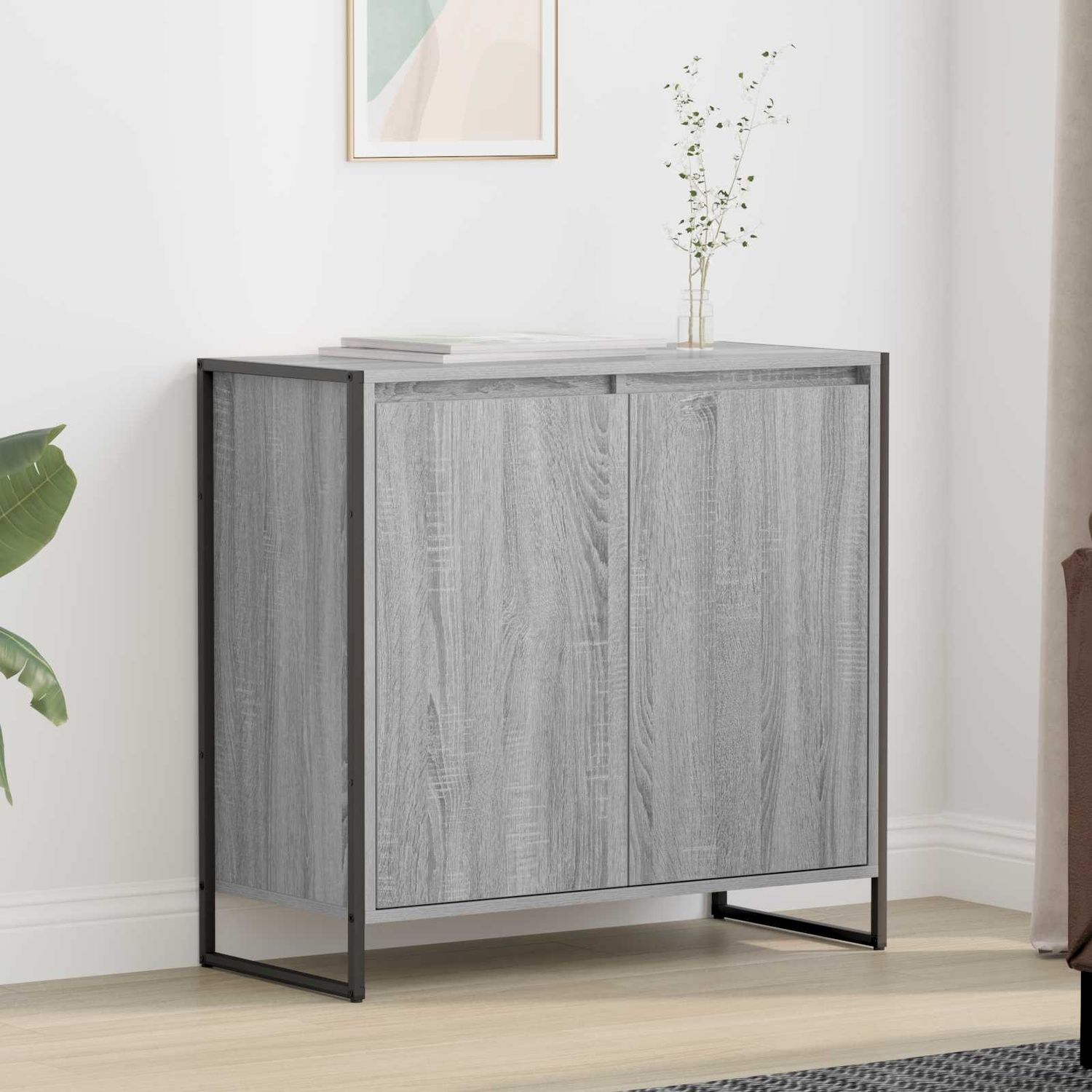 vidaXL Seitenschrank Graues Sonoma 79 x 36 x 75 cm Holzwerkstoff 886603 Bild 1