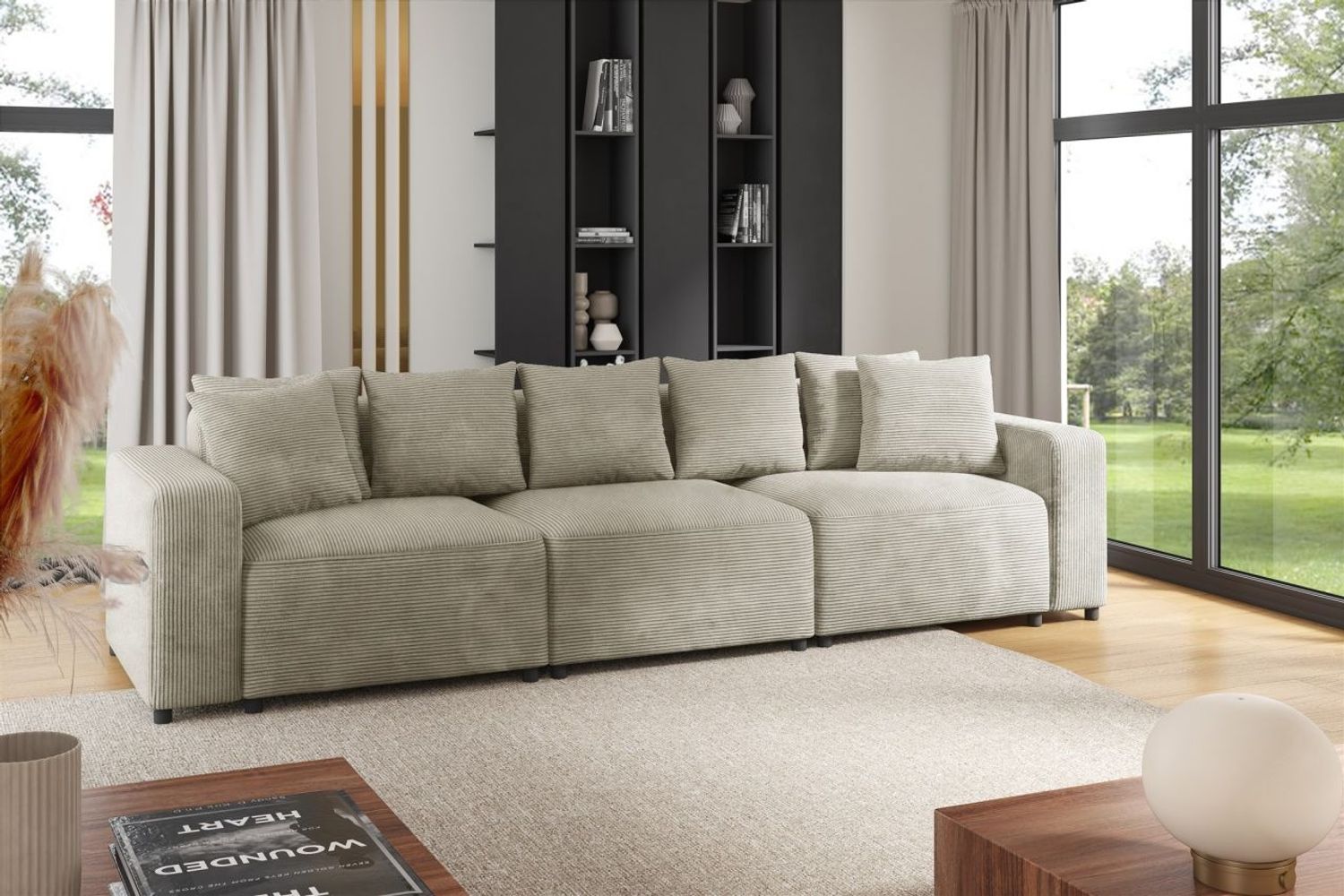 Sofa Designersofa Bigsofa MEGAN 3-Sitzer in Stoff Poso Beige Bild 1