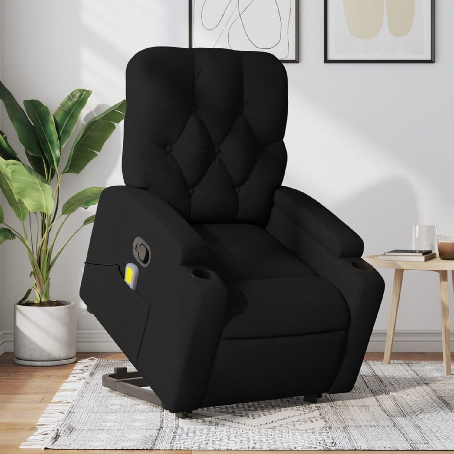 vidaXL Massagesessel mit Aufstehhilfe Schwarz Stoff 3204724 Bild 1