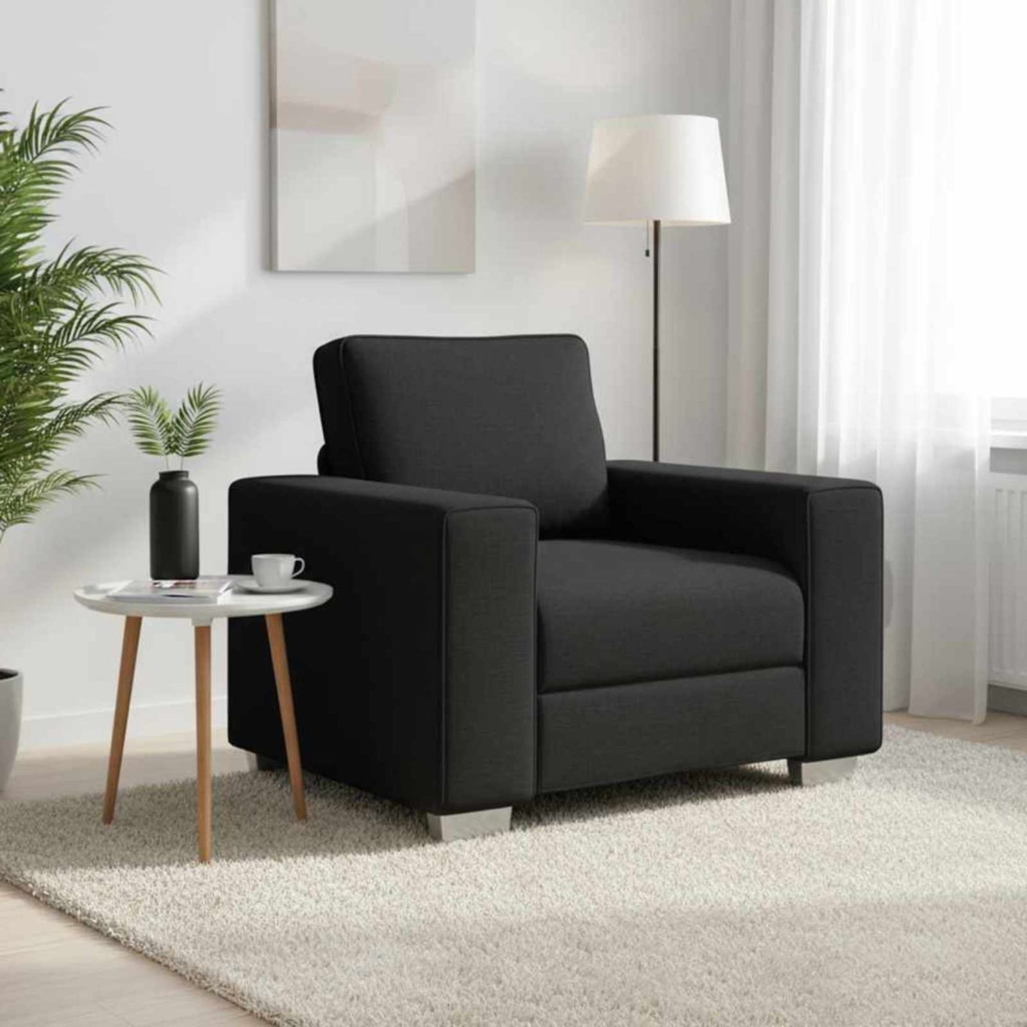 vidaXL Sofa-Sessel Schwarz 100 cm Stoff 4105209 Bild 1