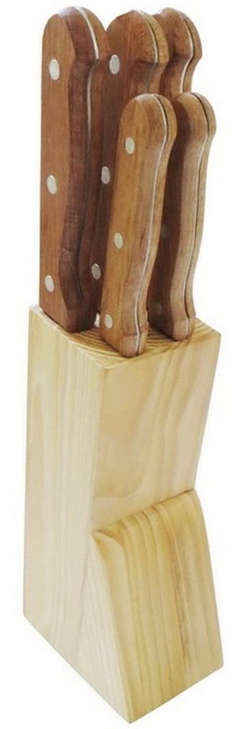 Schäfer Messerblock Messerset 6-teilig Phönix Langhaltende Schneidqualität Echtholz-Griffe Bild 1