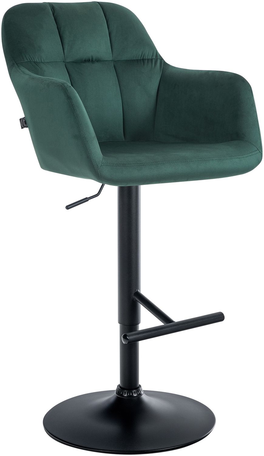 CLP Barhocker Natoma Samt I 360° Drehbar, Metallgestell Mit Fußstütze,grün Metall matt schwarz Bild 1
