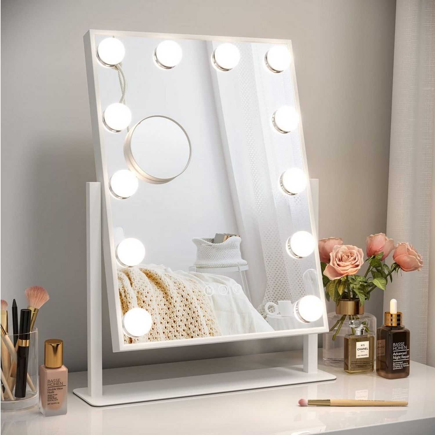Dripex Schminkspiegel Hollywood Spiegel mit 12/14/15 LED, 3 Lichtfarben Dimmfunktion Bild 1
