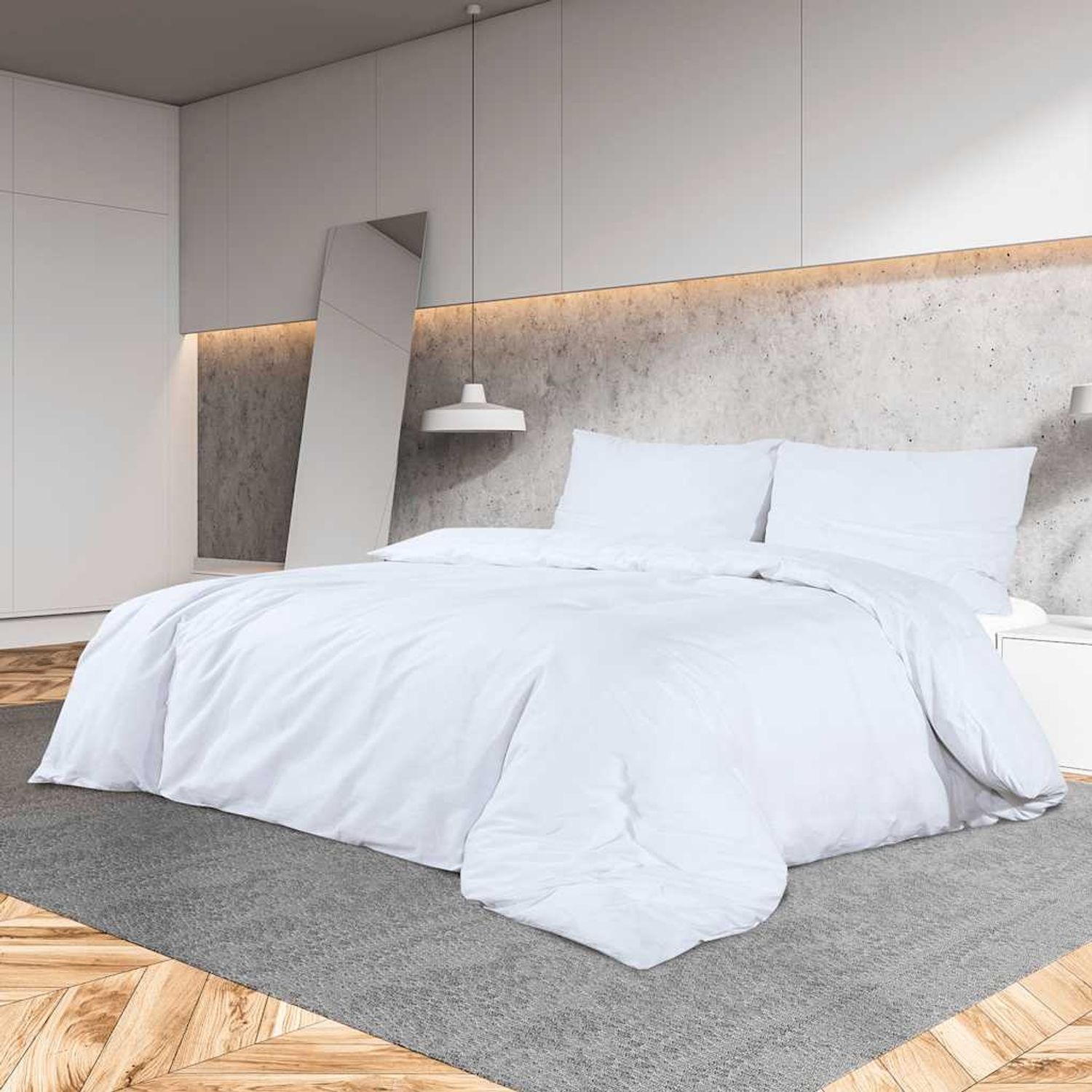 vidaXL Bettwäsche-Set Weiß 155x220 cm Baumwolle 136167 Bild 1