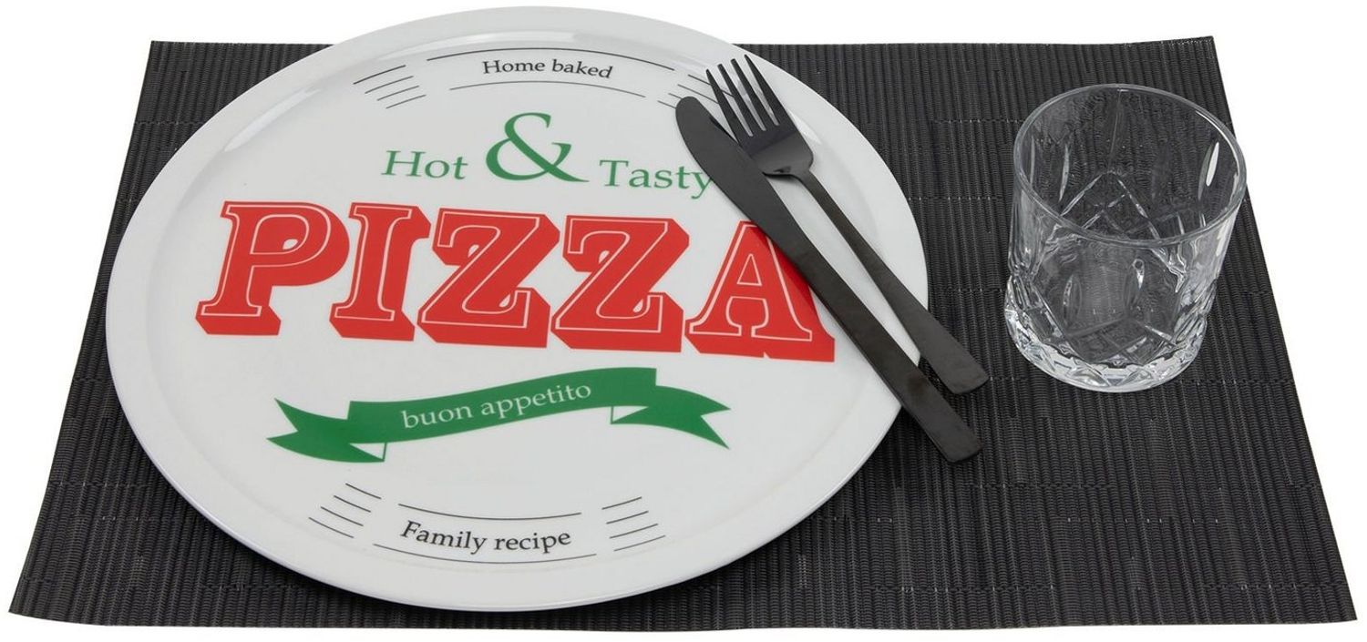 Spetebo Pizzateller PIZZA Teller 31,5 cm - 2er Set - je Motiv 1x, (2 St), 2er Set moderne Pizzateller Bild 1