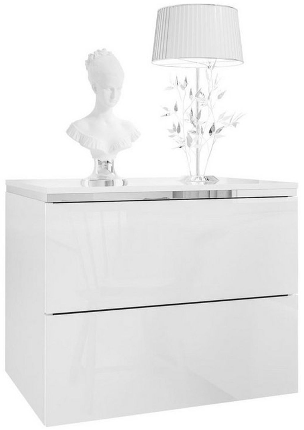 Lookway Nachttisch AURORA II SILVER Hängender Nachttisch mit LED‑Beleuchtung (1x Nachttisch), Breite: 50 cm Bild 1