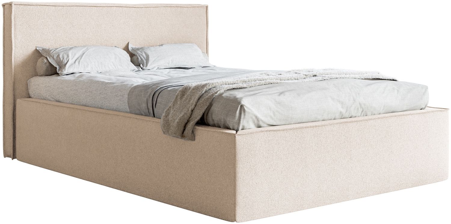 Selsey 'Lucera' Polsterbett mit Chenille-Bezug und Stauraum, hellbeige , 160x200 cm Bild 1