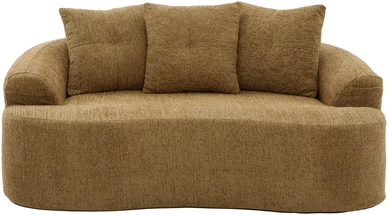 LVHOM 2-Sitzer Sofa mit 3 Kissen, Cloud Sofa mit komprimiertem Design, kein Aufbau erforderlich, Doppelsofa aus Chenille, Gelb Bild 1
