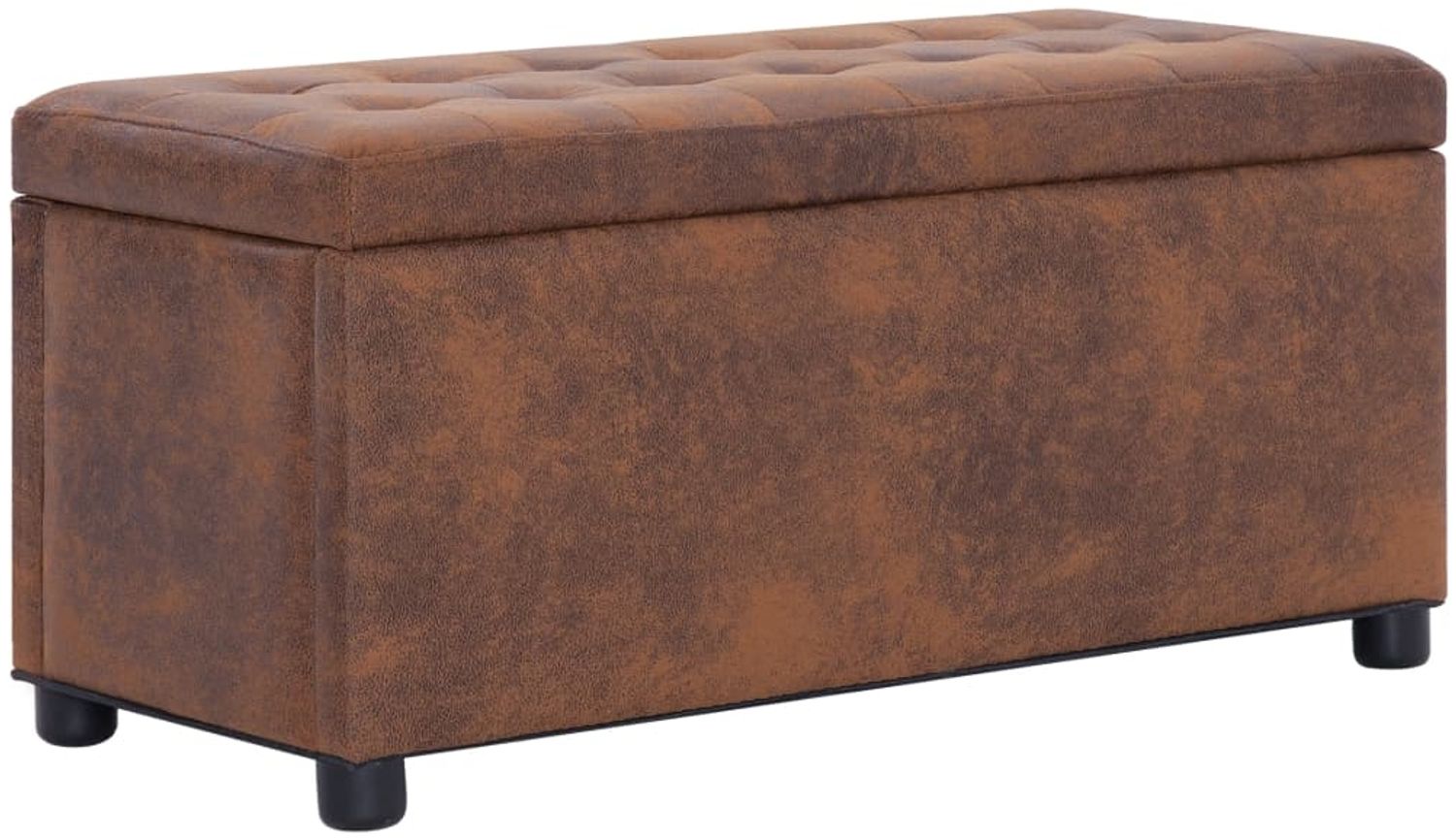 vidaXL Ottoman mit Stauraum 87,5 cm Braun Wildleder-Optik 281375 Bild 1