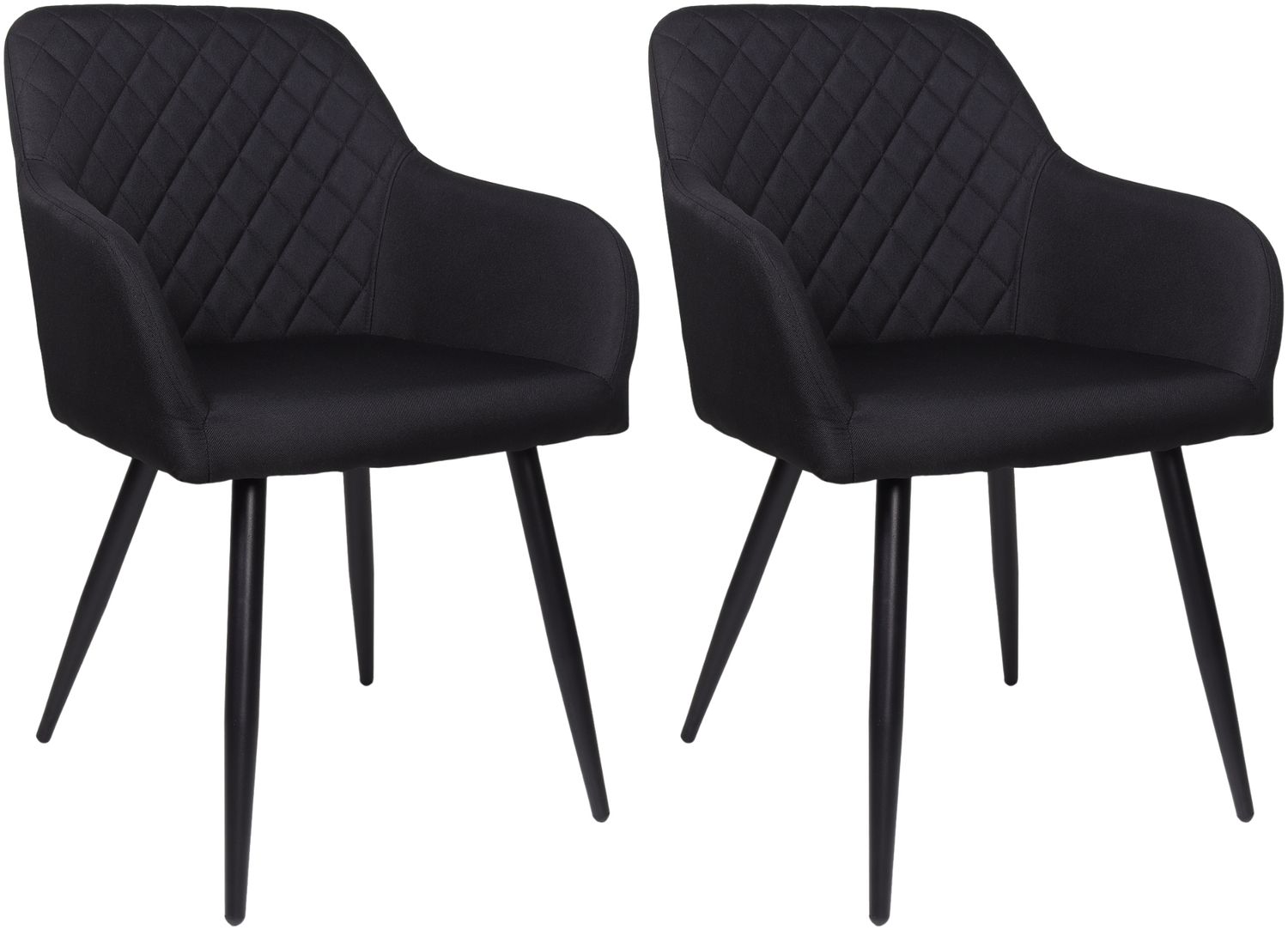 ALBATROS Esszimmerstühle 2er Set SILA, Schwarz - Modern und Stilvoll, bequemer Polsterstuhl - Eleganter Küchenstuhl, Stuhl Esszimmer oder Esstisch Stuhl im Retro-Look Bild 1