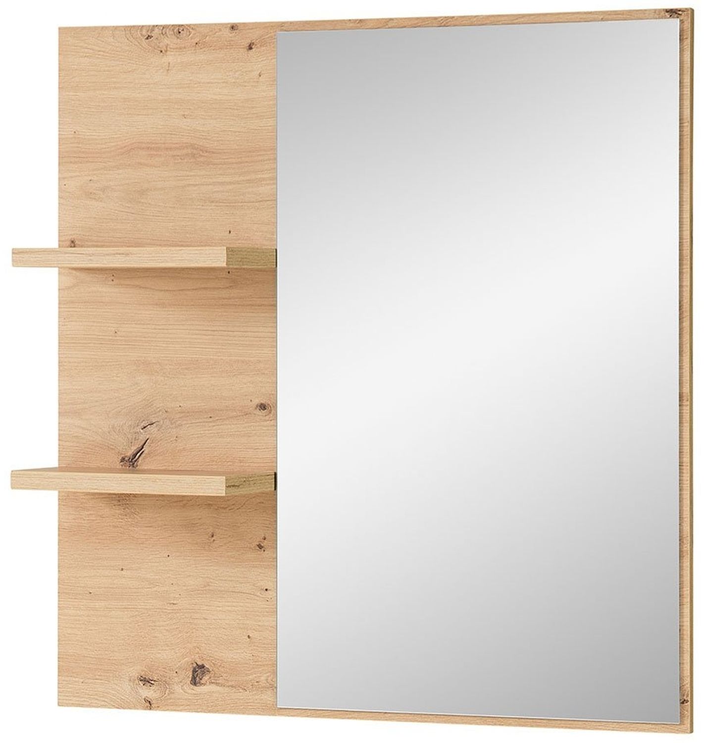 Spiegel Bari, Glas, Holzwerkstoff, Holzfarben, Verspiegelt, 78 x 80 x 17 cm Bild 1