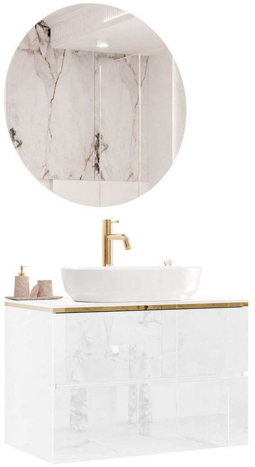 Lookway Badmöbel-Set AURORA GOLD Badezimmerschrank mit praktische Schubladen Bild 1