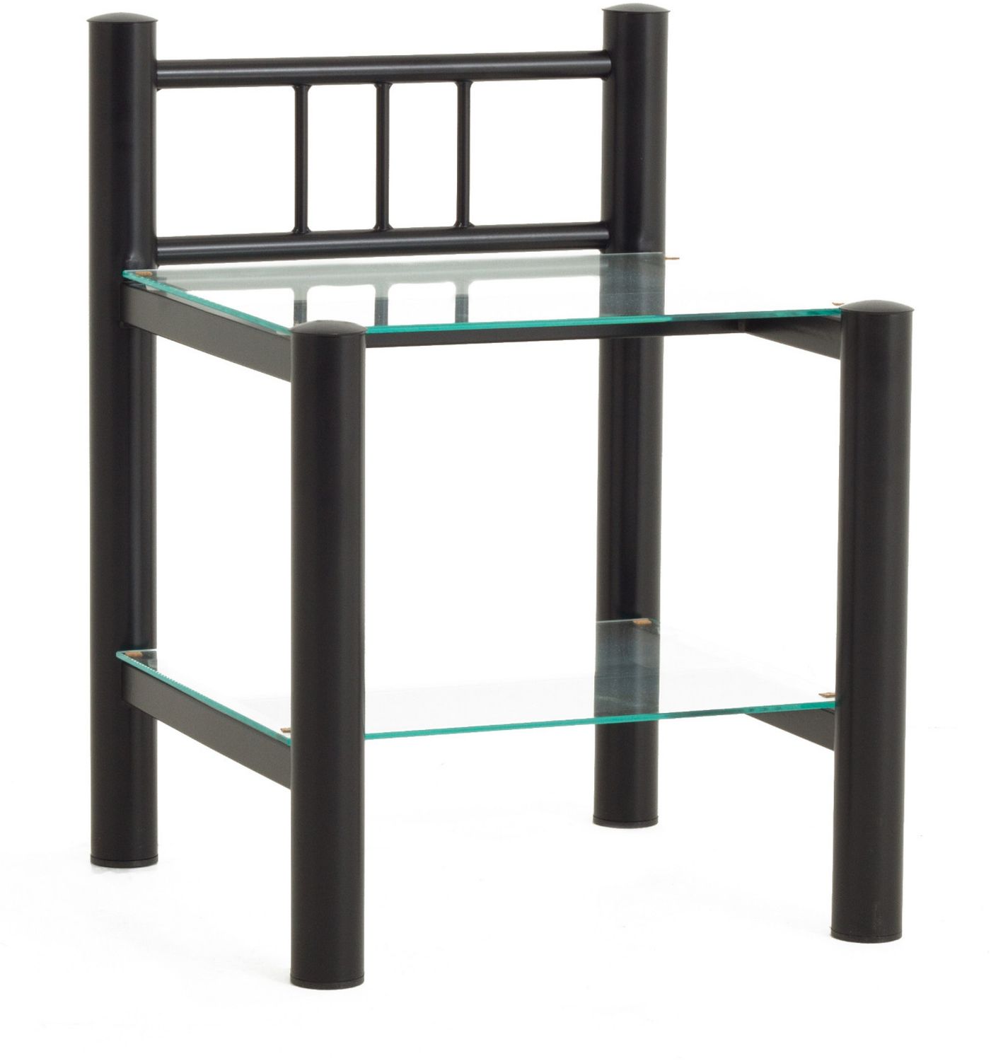 Dico Metall Nachttisch Beistelltisch mit 2 Glasauflagen Bild 1