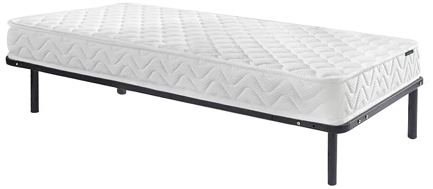 Vente-unique - PELOPS Mattress and bed base set MetallStoff Schwarz - B 90 cm88 cm3,8 cm x H 15 cm5 cm25 cm x L 190 cm188 cm3,8 cm Bild 1