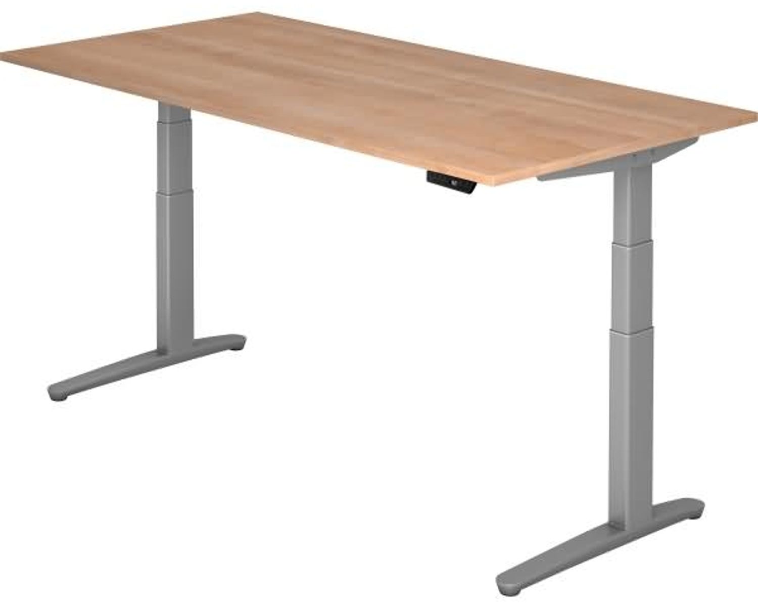 'XBHM2E' Sitz-Steh-Schreibtisch elektrisch 200x100 cm Nussbaum Silber Bild 1