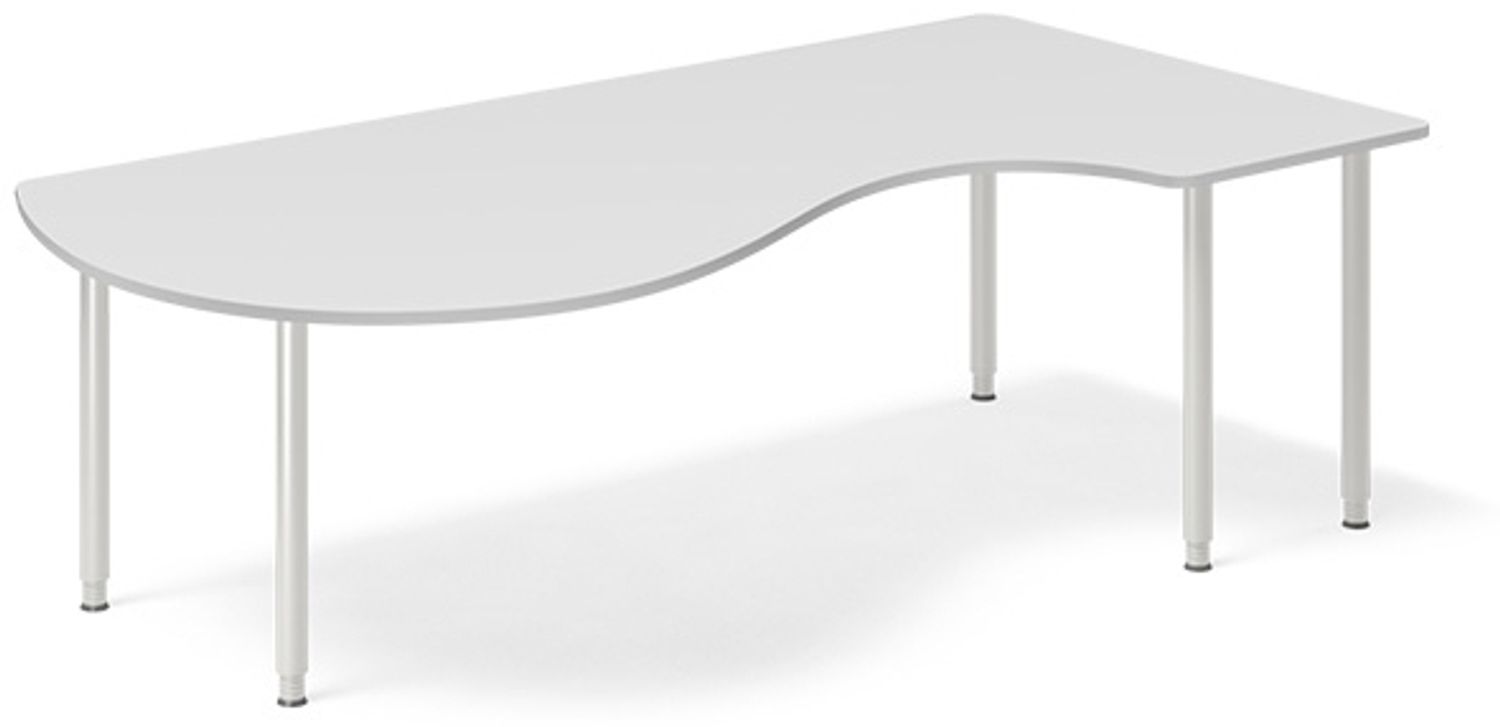 Schreibtisch DNA lichtgrau 1800x1200 mm rechts I-Bein/alu-grau Bild 1