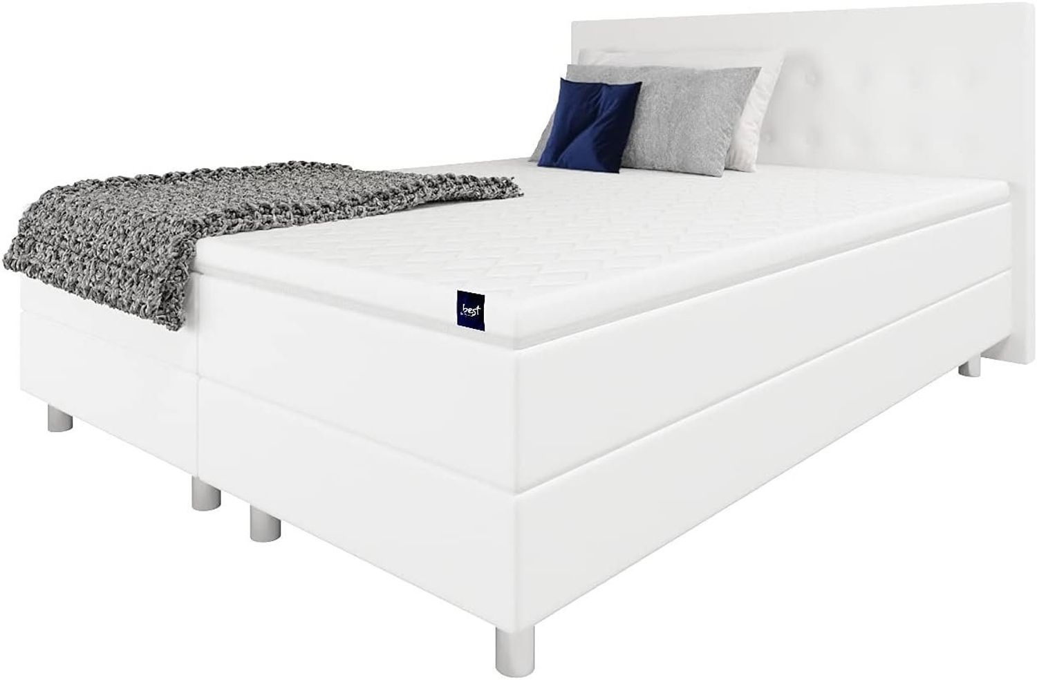 Best for Home Boxspringbett Neo Sawana Bonellfederkernmatratze mit 7 cm Topper (90x200 120x200 140x200 160x200 180x200 200x200), Lieferung bis in die Wohnung, TOP Preis-Leistungs-Verhältnis Bild 1
