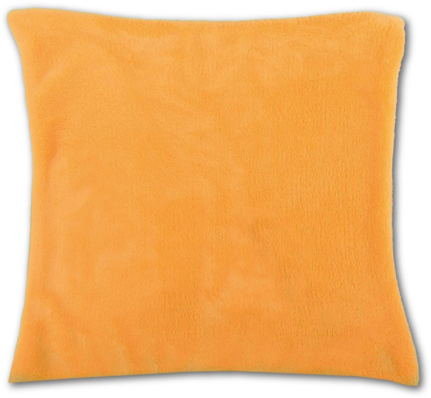 Kissenhülle Kuschel 30x30cm Kissenbezug Dekokissen Auswahl: hellorange - marigold mit Füllung Bild 1