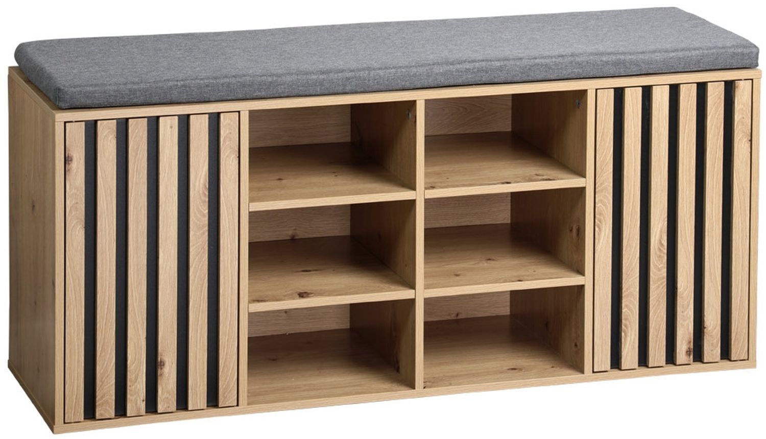 KESPER 1594713 Schuhschrank mit Sitzkissen, braun, Spanplatte FSC, 103 x 29,5 x 48 cm Bild 1