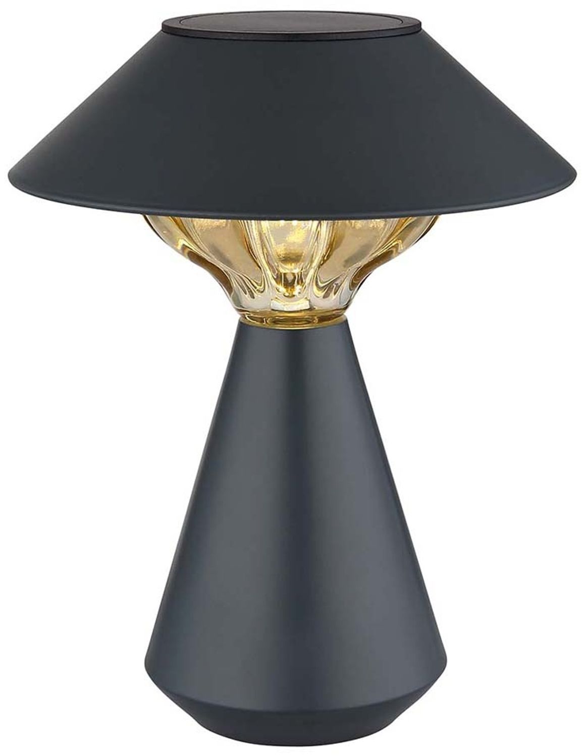LED Solar Tischlampe, Metall anthrazit, H 23 cm Bild 1