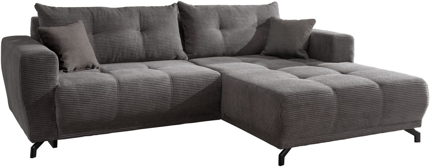 Polsterecke >Renard< elektrischer Sitzvorschub, Cord grau - 177x80x246cm (BxHxT) Bild 1
