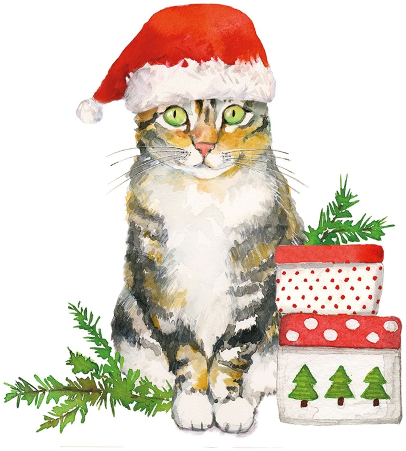 Paperproducts Design Servietten 33x33 cm Christmas Kitty Napkin Bild 1