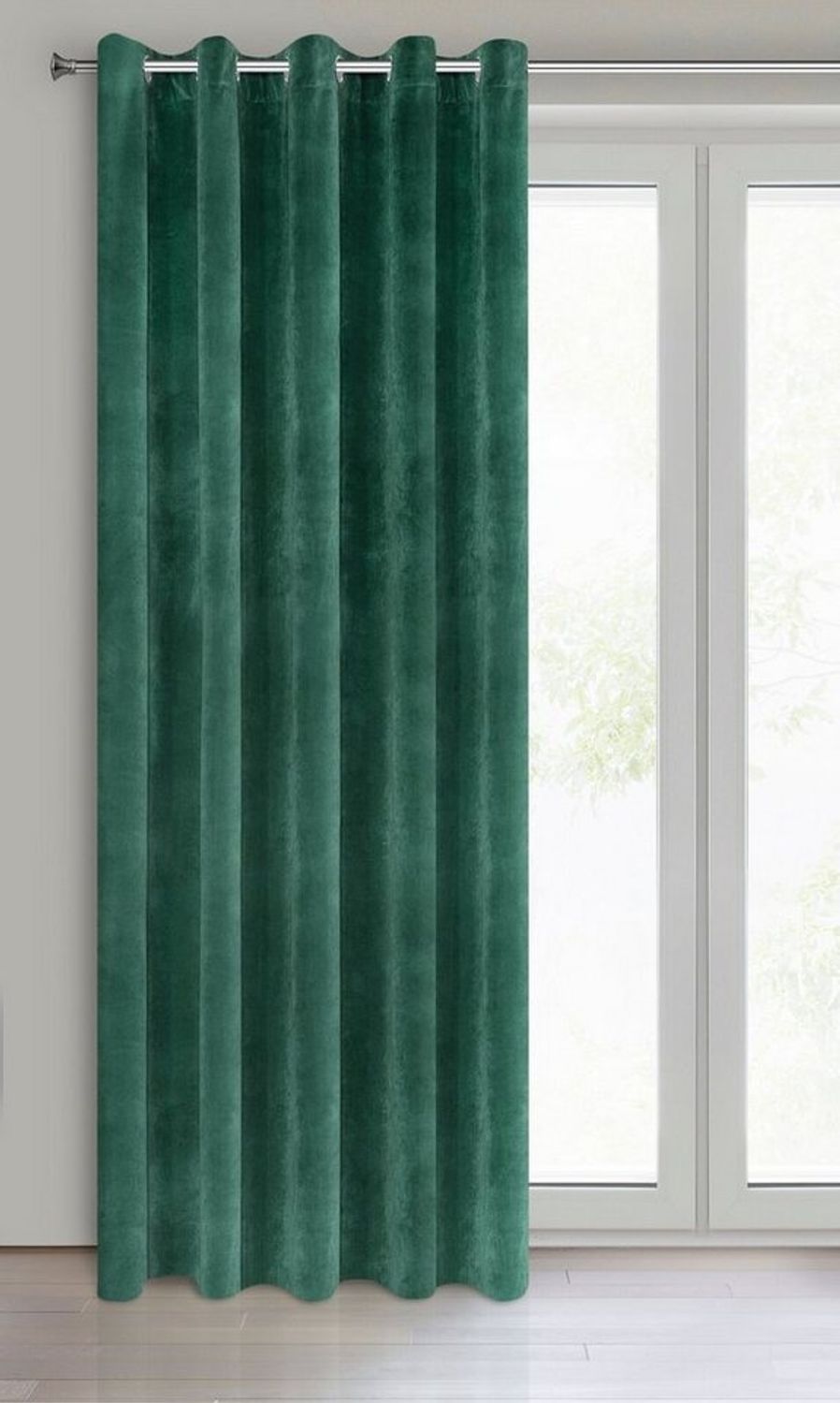 Eurofirany 'VILLA' Vorhang, Samtvorhänge, Velours Blickdicht, Dunkelgrün, 10 ÖSEN, H250 x B140 cm (1er Pack) Bild 1