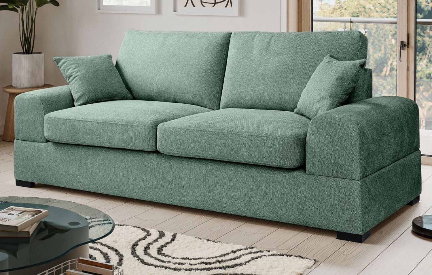 Sofa Novana in petrol 3-Sitzer 221 cm Bild 1