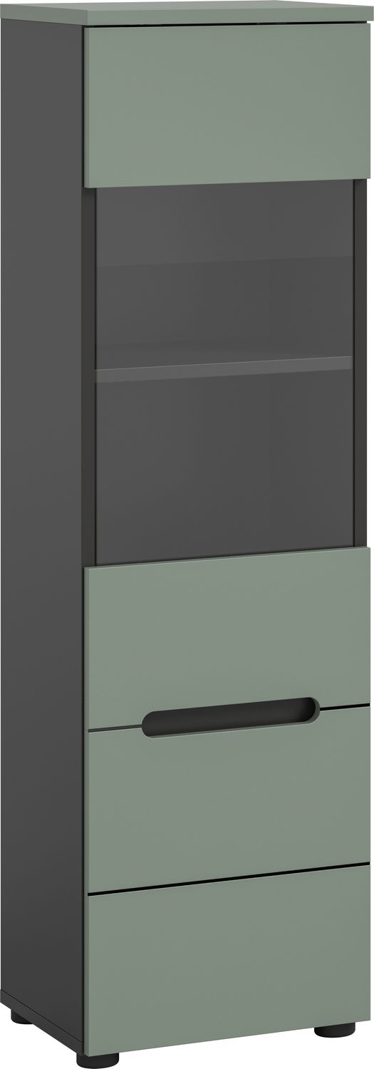 Vitrine (B/H/T: 36x125x33 cm) in Smoke Green Nachbildung Bild 1