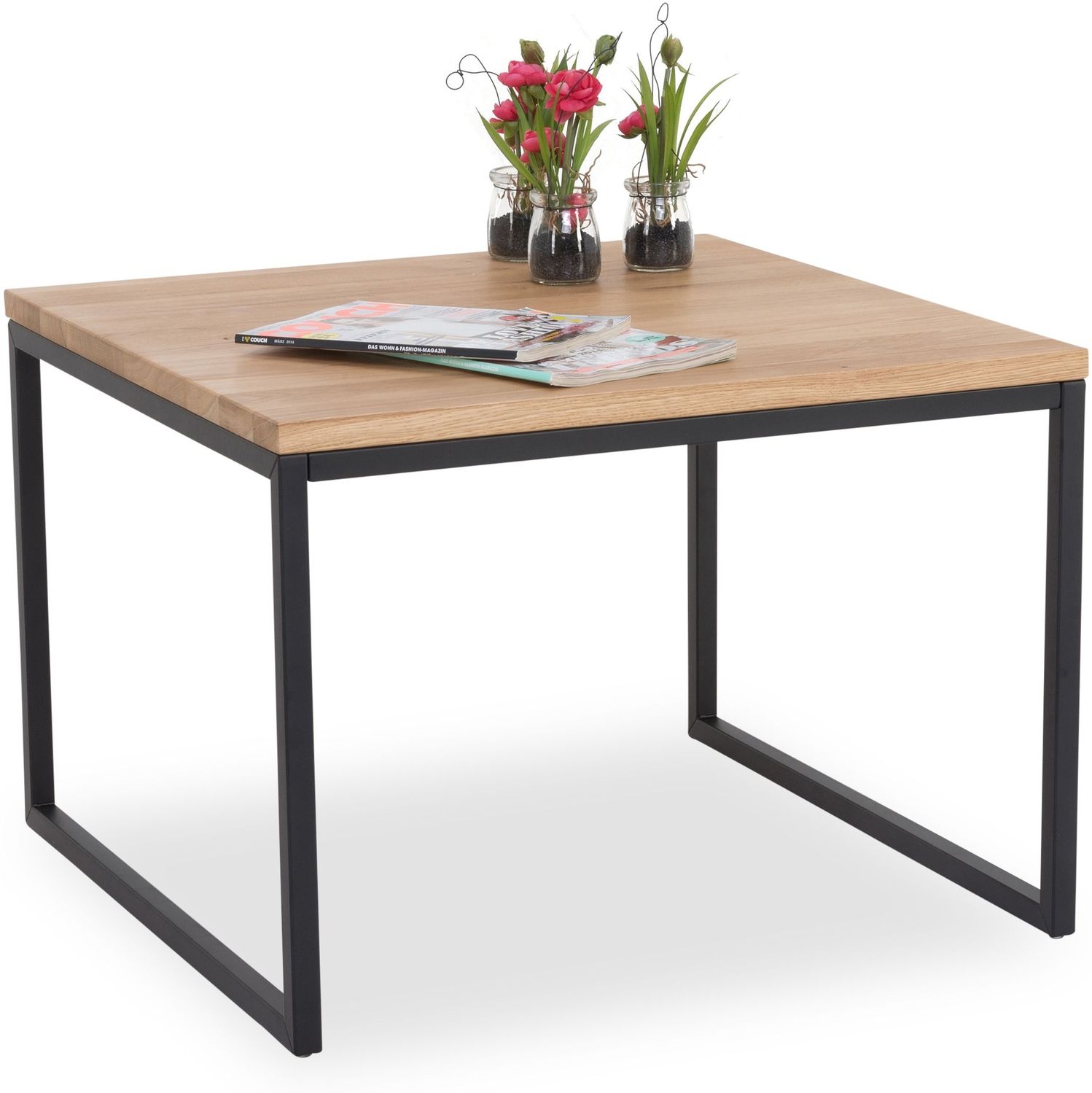 M2 Kollektion Dublin 2 Couchtisch, Holz, Wildeiche massiv, 60 x 43 x 60 Bild 1